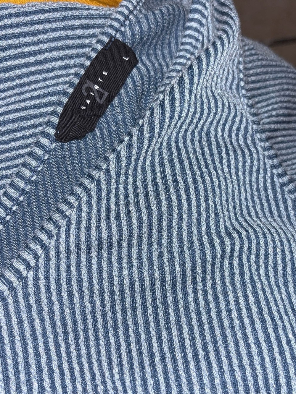 Wide-Leg Ribbed Pant Set in Blue - Picture 2 of 2